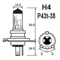 BULB MEGALIGHT PREMIUM 12V 60/55W (H4) (P43T-38)  44-988-81M